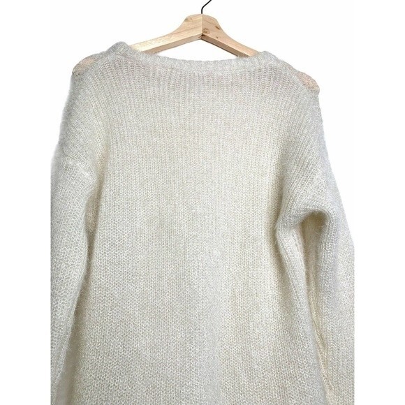 Soft Surroundings Cable Knit Shimmering White Sweater Open Knit Size Small - Picture 6 of 10